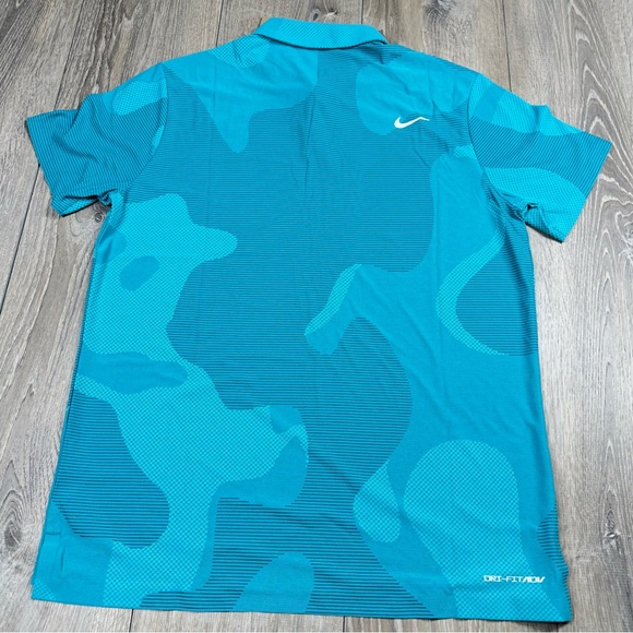 Men’s Nike Dri-Fit ADV Tour Camo DR5312-381 Teal Polo Golf Shirt Size Large - Picture 11 of 12